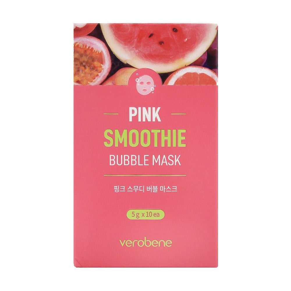 Бульбашкова маска для обличчя Verobene Pink Smoothie Bubble Mask Рожевий смузі, 10*5 г